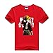 HongXuePoP degli Uomini di Anime Luffy 3D Stampa T-Shirt in Cotone Girocollo Manica Corta Unisex Tee Casual Estate Manica Corta Top Felpa Teen Regalo,Rosso,L