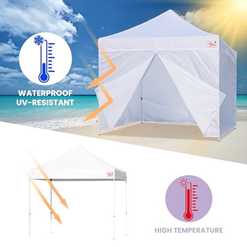 Image of Tradesparker 10x10 Pop up Canopy Sidewall Kit Only, 3 Sidewalls & 1 Doorwall Removable Zipper End Fit for Commercial Instant Tent Canopies,NOT Excluding Top and Frame,Black