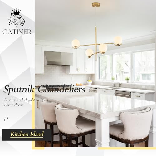 Modern Gold Sputnik Chandelier – Mid Century Light Fixture - Image 9