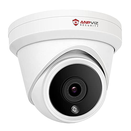 Caméra dôme Anpviz 5MP IP POE, caméra de sécurité étanche IP66 pour intérieur et extérieur, avec angle de vue de 2,8 mm, détection de mouvement par vision nocturne de 98 pieds IR