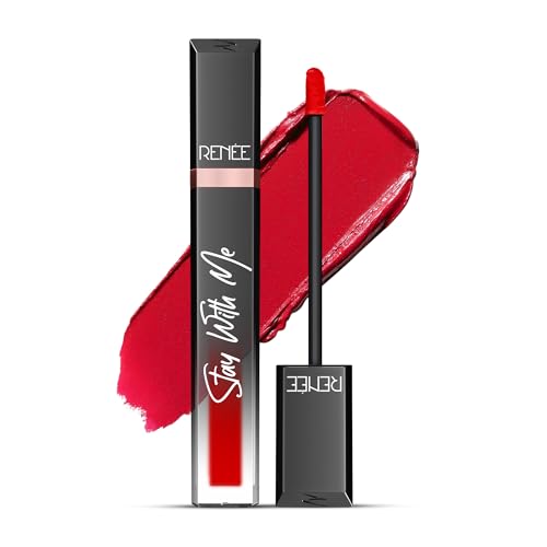Image of RENEE Stay With Me Matte Transferproof Liquid Lipstick- Rage of Red | Waterproof & Smudge-proof | Bold Pigment, Lightweight & Long-lasting | With Hyaluronic Acid & Vitamin E | 6 ml