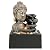 Ferrisland Tabletop Waterfall Fountain Indoor - Buddha Water Fountains 4-Tier Tabletop Waterfall of Zen Meditation Buddha Fountain with LED Warm Light for Office Home and Bedroom Desktop Decor