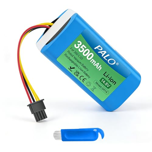 14.8V 3500mAh Lithium Battery for 360 C50 Robot Vacuum Cleaner, 14.8V 3500mAh Vacuum Cleaner S1 /S15 / S18, AIRROBO P10 / Conga 1290 1390 1490 1590/ FormateE-550G/W High Capacity Vacuum Battery