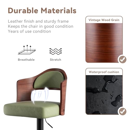 image for Nalupatio Swivel Bar Stools Set of 2 Seat Adjustable Height 24.5-33.5I
