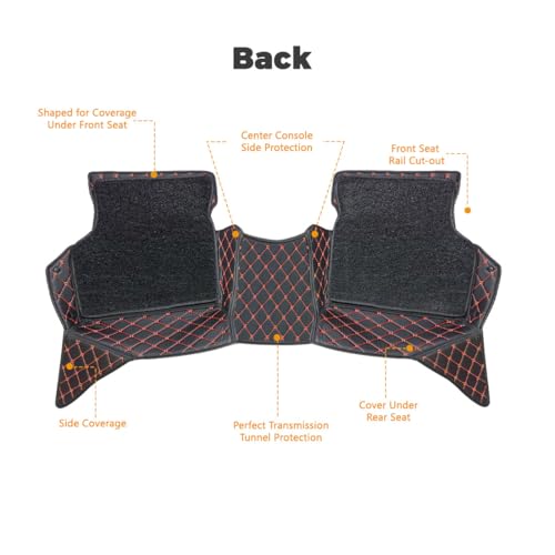 Image of Premium 7D Car Floor Mat for Mahindra XEV 9S | Black Red with Black
