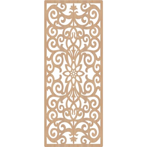 Image of Buel Decorative Pierced Fretwork Wood Wall Panels, 31 3 /8 inchW x 79 3 /8 inchH x 1 /4 inchT, Hickory
