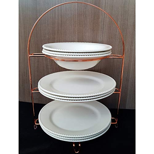 Arthi, 762240, Suporte Porta Pratos Organizador 3 Níveis Rose Gold Bancada, cor Rosé Gold, Aço