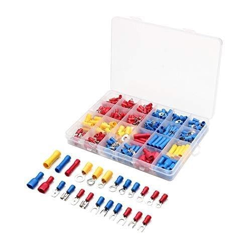 Crimp Spade Terminal Assorted Elektryczne Złącze Kabel Zestaw izolowane Męskie narzędzia do zaciskania,Trwałość(373Pcs)