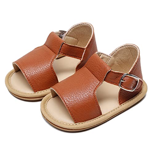 Hongteya Baby Girls Boys Sandals 0-24 Months Toddler Summer Baby Shoes Non-Slip Rubber Sole, Newborn Infant Walking Shoes Open Toe With Hook And Loop Indoor Outdoor #TOP1