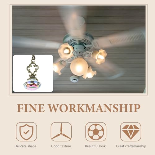 Image of Veemoon Ceiling Fan Pull Cord Vintage Ceiling Fan Pull Chain Crystal Extension Zipper Decorative Extension Switch Lamp Chain for Light Desk Lamp