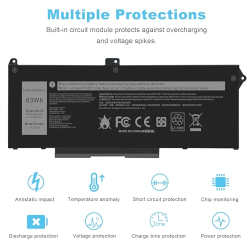 Image of Fancy Buying RJ40G 005R42 0WK3F1 0M3KCN M033W 01K2CF Laptop Battery Replacement for Dell Latitude 15 5520 Latitude 14 5420 Precision 15 3560 Series 075X16 WY9DX P137G P137G001 P104F P104F001
