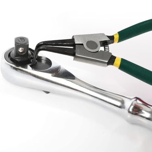 Alicates circlip de resorte pesado con mandíbula recta y doblada para montaje resistente 8