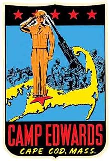 Camp Edwards military base Cape Cod Massachusetts Circle Vintage Travel Decal Sticker
