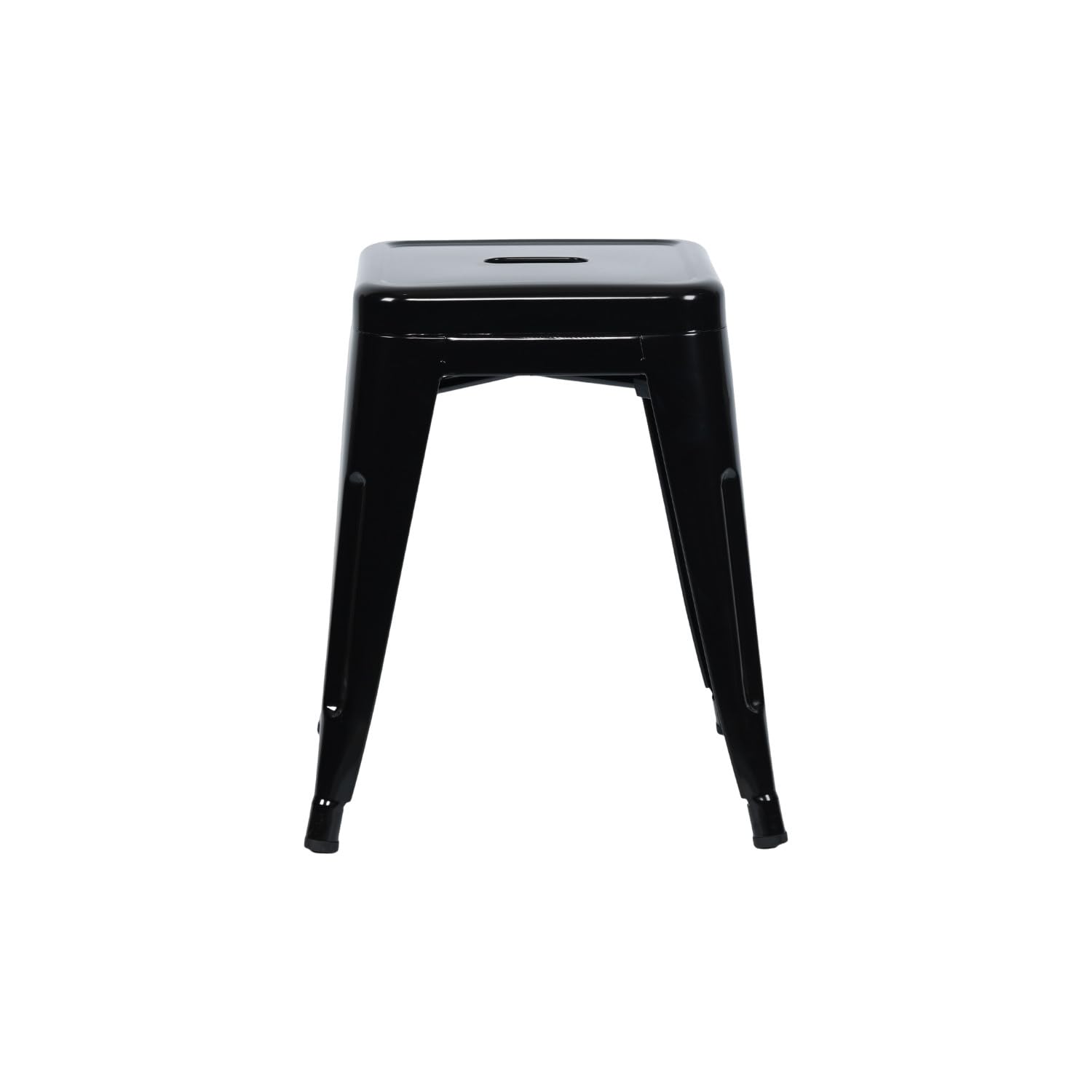 THINIA HOME Pack 4 Taburetes Bajos Industriales Apilables de Acero 38x38x46cm