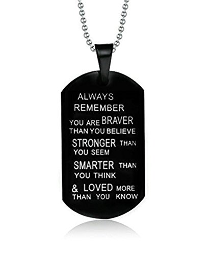 Always Remember You are Braver Stronger Smarter Than You Think Pendant Necklace Family Friend Gift Unisex