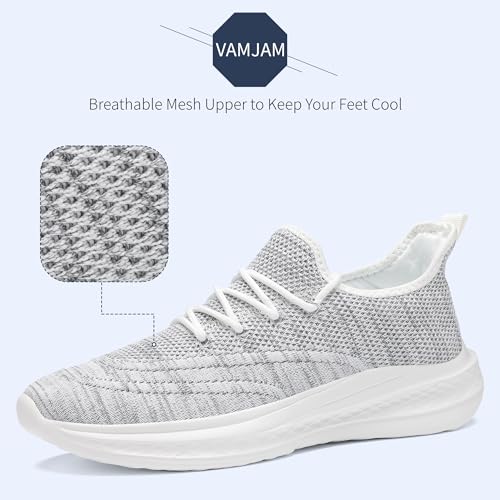 Image of VAMJAM Men's Running Shoes Slip On Walking Shoes Non Slip Lightweight Workout Breathable Gym Sneakers Fashion Mesh Sneakers