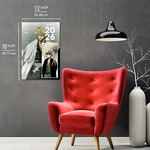 Image of 2026 Anime Calendar - Kisuke Urahara from Bleach | 12 inch x 18 inch size | Wall Decoration Aesthetic Calendars