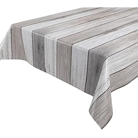 WACHSTUCH Tischdecken abwischbar rutschfest Meterware, glatt Holz beige Cover