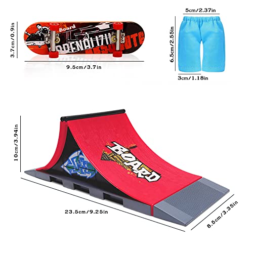 Ketiee Mini Finger Skateboard Ramp Set, Skate Park Kit Ramp With Fingerboard & Mini Finger Pants For Fingerboards Training Props Interactive Freestyle Skate Game, Finger Skateboards For Adults & Kids #TOP1