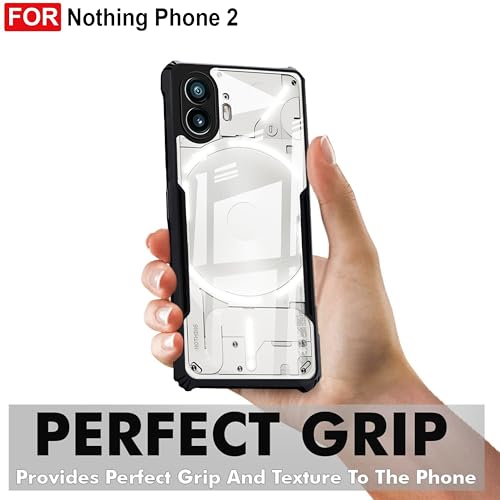 Image of Zapcase Back Case Cover for Nothing Phone 2 | Compatible for Nothing Phone 2 Back Case Cover | 360 Degree | Clear Case with Camera Protection | (TPU + PC | Matte Black)