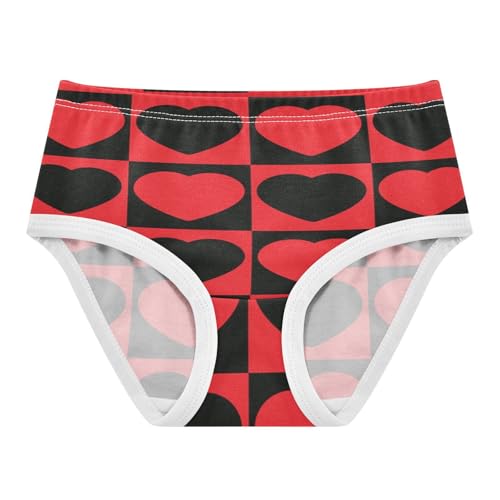 Girls' Underpants Kids Cotton Underwear Panties Briefs For Girl Age 2-8 Years Checkered Heart Pattern