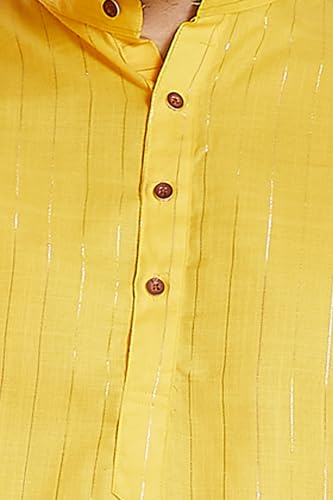 Image of DIVISIVE Men's Self Zari Line Cotton Blend Slim Fit Kurta Pyjama Set
