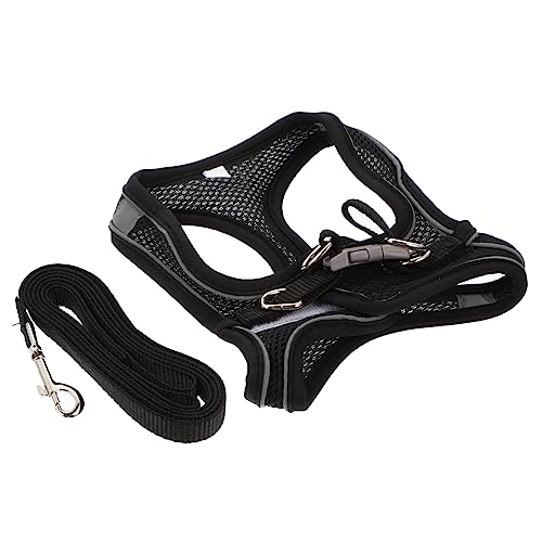 BAZEITFLOW 猫用ハーネスリーシュ 牽引ロープ付き ペット用チェストストラップ 夜間 の反射テープ設計 アウトドア散歩に 適したペット用品