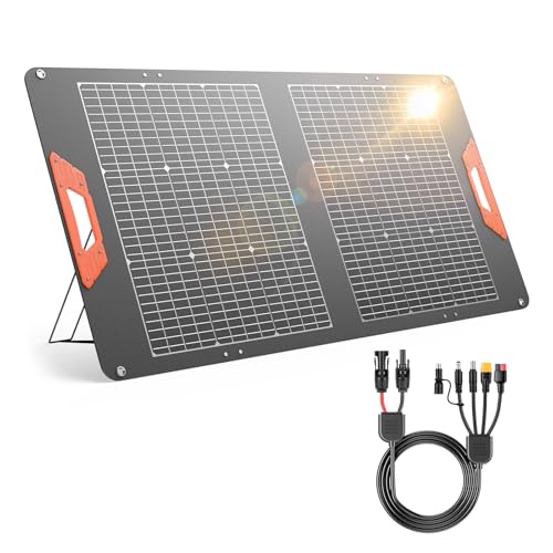 SOLUPUP 100W Portable Solar Panel for Power Station - 24% Efficiency Bifacial Solar Panels with MC4...
