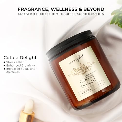 Aromahpure Premium Black Screw Jar Candle | Coffee Scented Candle | 100% Soy Wax, Smokeless Candle | Pack of 1 | Long Lasting Aroma Candles| Scented Candles for Home Decor, IFRA Certified
