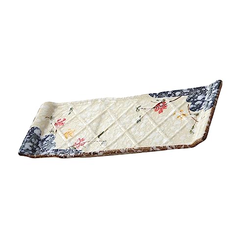 Plato cuadrado de cerámica estilo japonés para sushi miniatura 1