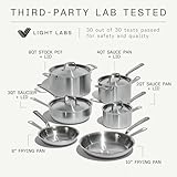 Made In Cookware - 10 Piece Stainless Steel Pot and Pan Set - 5 Ply Clad - Includes Stainless Steel Frying Pans, Saucepans, Saucier and Stock Pot W/Lid - Professional Cookware - Made in Italy - Image 2