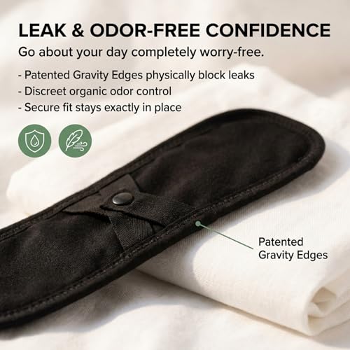 Image of Tampon Tribe - Reusable Menstrual Pads (2 Pack) - Zero Waste Organic Cotton Cloth - Washable, Leak Free, OdorFree, Toxin Free, Eco Friendly Sanitary Menstrual Pads for Women - Medium Absorbency