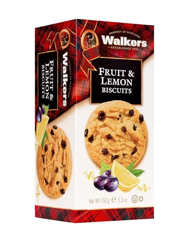 Walkers - Walkers Shortbread Biscuits Tipiques écossais aux fruits aromatisés au citron, gâteaux à base de sucre, farine et beurre, sels ou à apprécier avec le thé, boîte 150 g