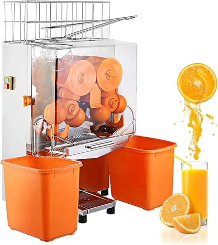 KLYDBMYT Exprimidor de Naranja eléctrico, exprimidor Comercial de cítricos con 2 depósitos, pelador automático de zumos y Bebidas.