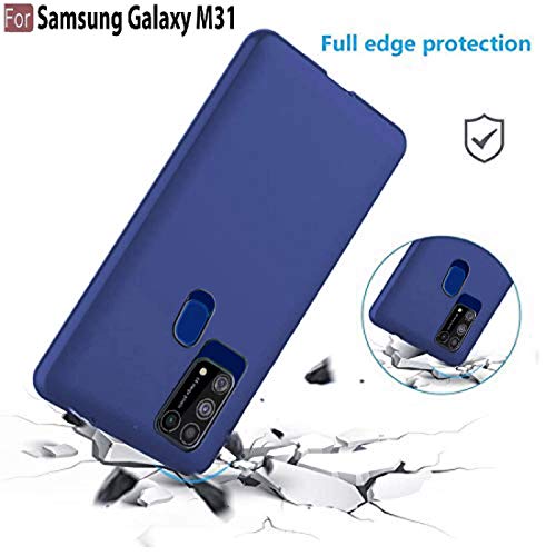 Image of Casotec Matte Finish Pudding Soft Silicon TPU Back Case Cover for Samsung Galaxy M31 - Blue