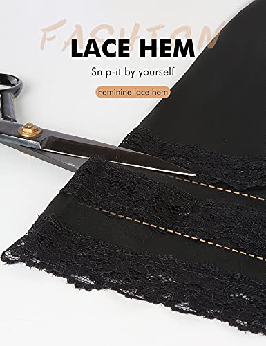 MANCYFIT Pettipant Half Slip for Women Bloomers 12-18" Inseam Wide Leg Lace Pajama Pants3