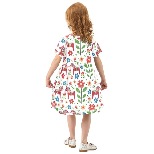 Aflyko Fun Cool Girls' Short Sleeve Dress Toddler Everyday Dresses3