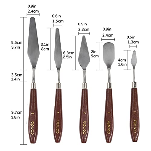 Conda CONDA-A16201 Palette Knife Painting Stainless Steel Spatula Palette Knife Oil Paint Metal Knives Wood Handle thumb #2