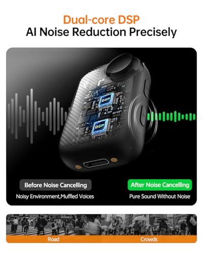 Image of PQRQP S20 Mic (2 TX + 1 RX + Charging Case), Mini Microphone for iPhone /Android /Camera, 48kHz /24-bit High Audio, AI Noise Cancelling, 48h Use, 820ft Range, Wireless Microphones for Vlog, Streaming