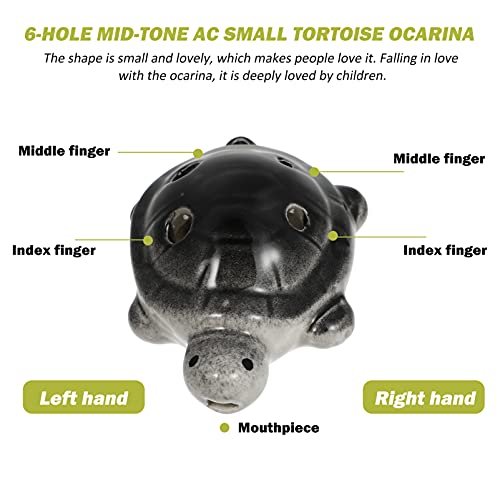 Milisten 6 Hole Alto Ocarina Ceramic Ocarina Black Turtle Shape Chamber Musical Instrument Ocarina Flute For Kids Beginner Ocarina #TOP4