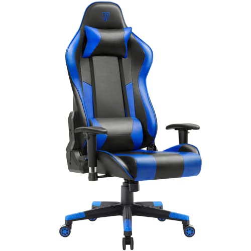 Max4out Gaming Chair Office Chair Racing Executive Ergonomic Racing Style, High Back Adjustable PVC Leather Computer Chair with Headrest and Lumbar Pillow for Women, Man