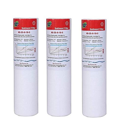 Hi-Tech RO Five Micron Gold Sediment Filter for Any Water Purifier (Pack of 3)
