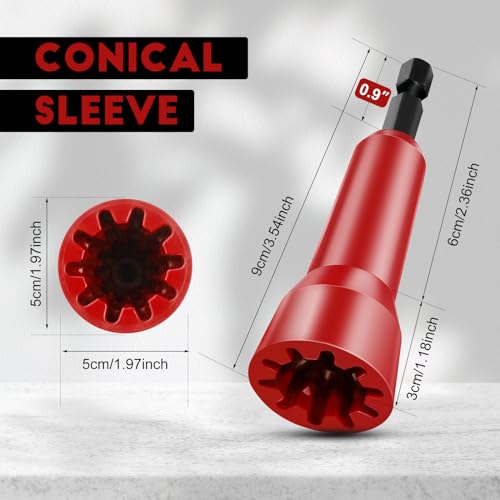 Image of Wire Twister Tool, Twist Wire Connector Socket, Driver with 1 /4 inch Chuck for electricians(6 Pack-red)