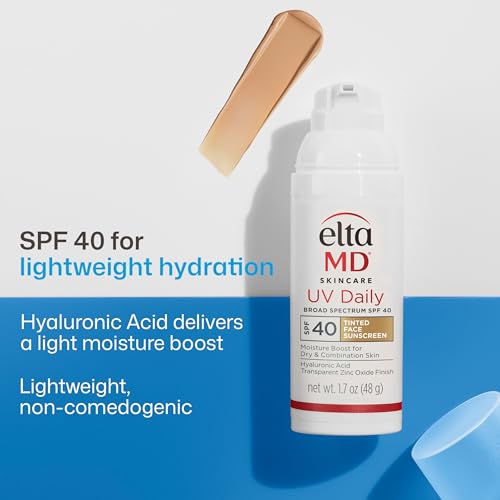 EltaMD UV Daily Face Sunscreen with Transparent Zinc Oxide and Hyaluronic Acid, Moisturizes and Protects, Great for Dry, Combination, and Normal Skin