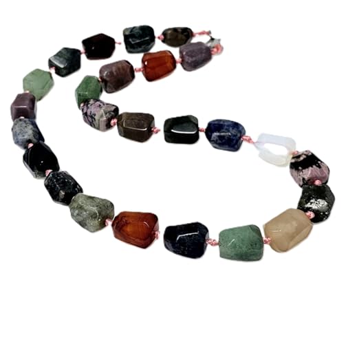 Collier pierres précieuses naturelles quartz rose aventurine verte femme 54cm