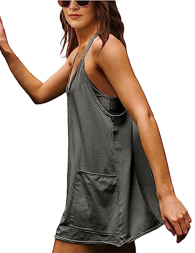 Lianlive Women Athletic Mini Dresses Built-in Shorts Set Summer Sleeveless Sundress Hot Shot Mini Dress3