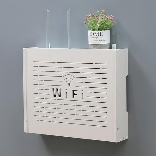 Router Storage Box, Large Capacity Wall-Mounted Cable Management Rack for WiFi Routers, Wires, and TV Set-Top Boxes