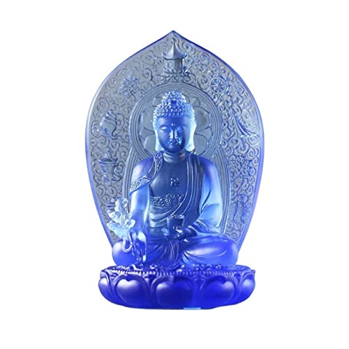 Statue de Bouddha émaillée avec base de lotus pour un havre de paix et de guérison