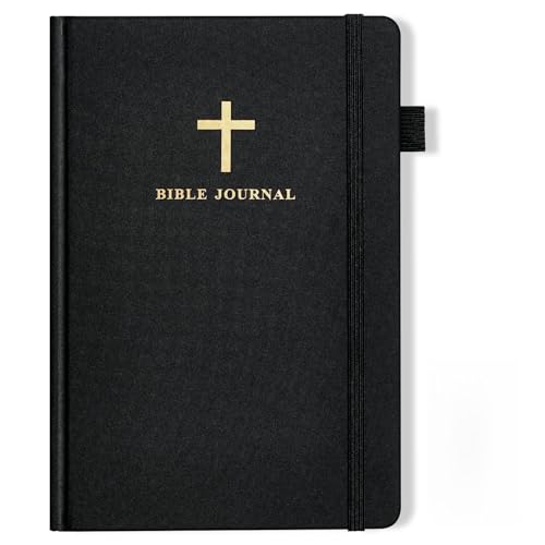 JUBTIC Bible Journal for Men 4-Month Christian Bible Notebooks for Note Taking 5.6 x 8.5 Black