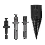 DOITOOL 4pcs Wood Chopping bit Removable Drill Bit Auger Drill bit Hole Cutter bit firewood Log Electrical Tools Electric Splitter Drill Bit Kit Electric Hammer Head to Rotate Steel